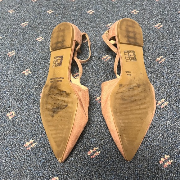 Forever 21 Pink Ballet Flats Womens Size 8 Pointed Toe‎ Open Ankle Buckle Strap - Picture 9 of 11